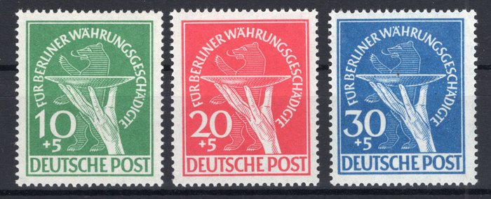 Berlin 1949 - Valutaskadet kurs **/MNH - Michel 68/70