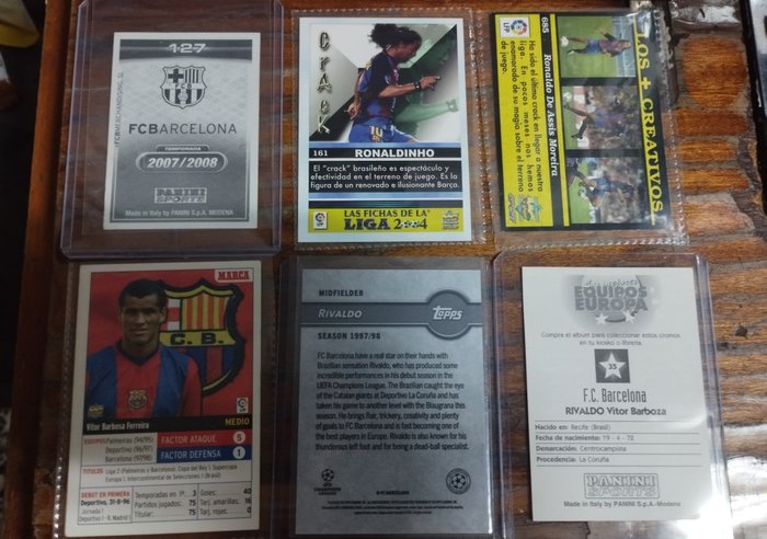 1996 to 2016 Panini/Topps Ronaldo, Rivaldo Ronaldinho, Neymar Jr. - 12 Card - Glimrende (EX)