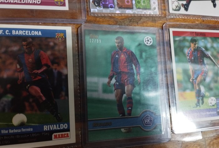 1996 to 2016 Panini/Topps Ronaldo, Rivaldo Ronaldinho, Neymar Jr. - 12 Card - Glimrende (EX)