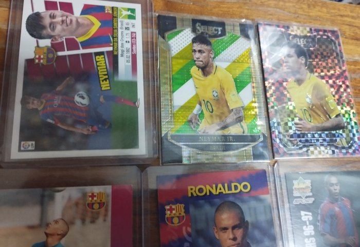 1996 to 2016 Panini/Topps Ronaldo, Rivaldo Ronaldinho, Neymar Jr. - 12 Card - Glimrende (EX)