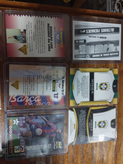 1996 to 2016 Panini/Topps Ronaldo, Rivaldo Ronaldinho, Neymar Jr. - 12 Card - Glimrende (EX)