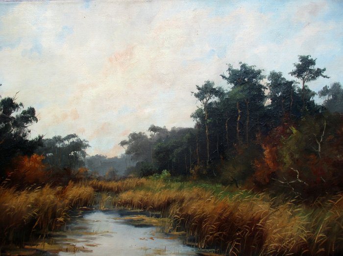 Cor van Reken ( 1879-1959 ) - Landschap in de Brabantse Peel