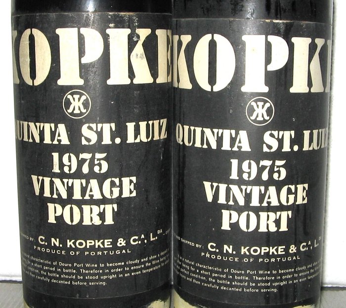 1975 Kopke Quinta Sao Luiz - Vintage Port -  Douro  - 2 Flasker (0,75 L)