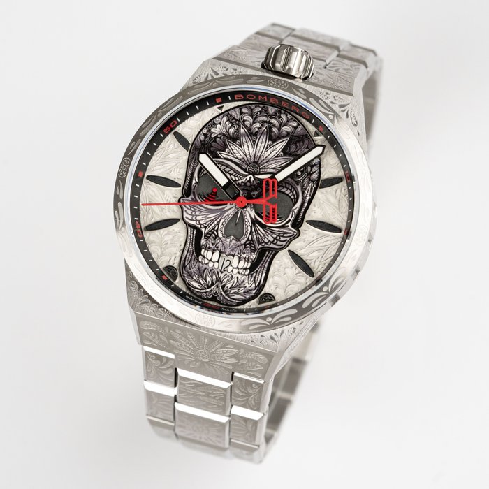 Bomberg - BF43H3SS.07-2.12 - Mænd - Bolt-68 Neo Tatoveret Cancun Skull Limited Edition sølvur - helt nyt