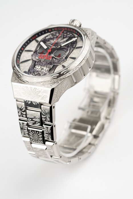 Bomberg - BF43H3SS.07-2.12 - Mænd - Bolt-68 Neo Tatoveret Cancun Skull Limited Edition sølvur - helt nyt