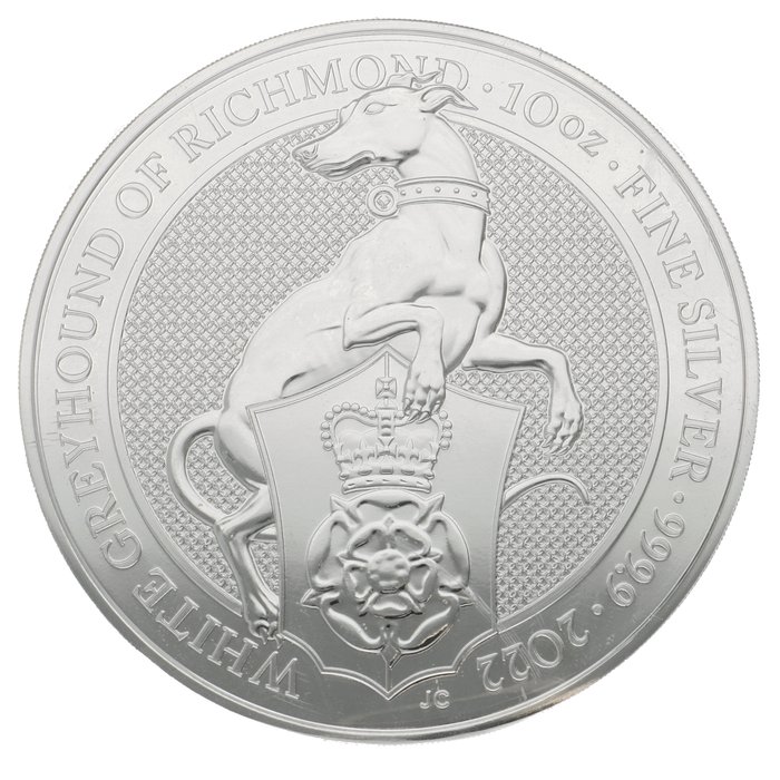 Storbritannien 10 Pounds 2022 "White Greyhound of Richmond" 10 Oz (999)  (Ingen mindstepris)