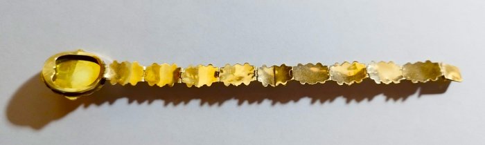 Armbånd - 8 karat Gulguld Granat - Perle - Unik Biedermeier