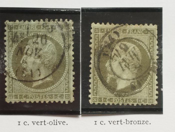 Frankrig 1852/1862 - Superbt Napoleon III sæt med komplet sporing - Yvert 19 à 32 avec toutes les variétés principales - Cote > 1 000