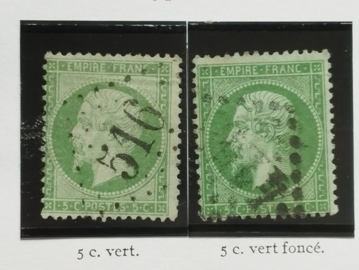 Frankrig 1852/1862 - Superbt Napoleon III sæt med komplet sporing - Yvert 19 à 32 avec toutes les variétés principales - Cote > 1 000