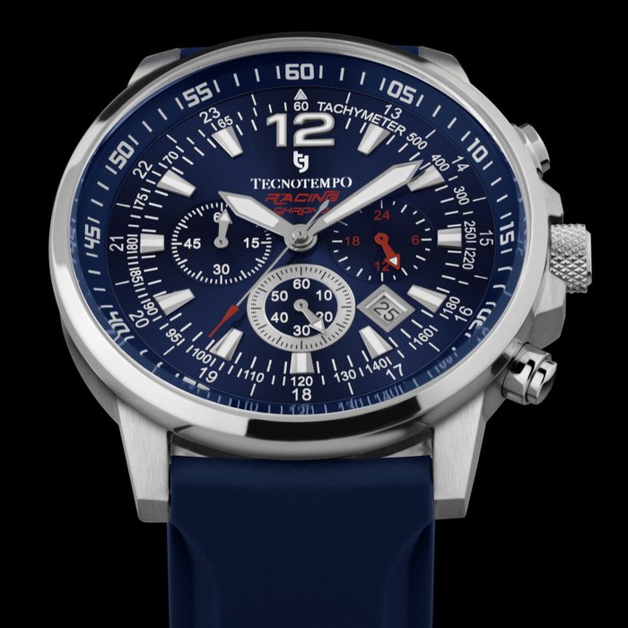 Tecnotempo - Chronograph 100M WR - "Racing Chrono" Limited Edition - - - TT100GRCBL (Blue) - Mænd - 2011-nu