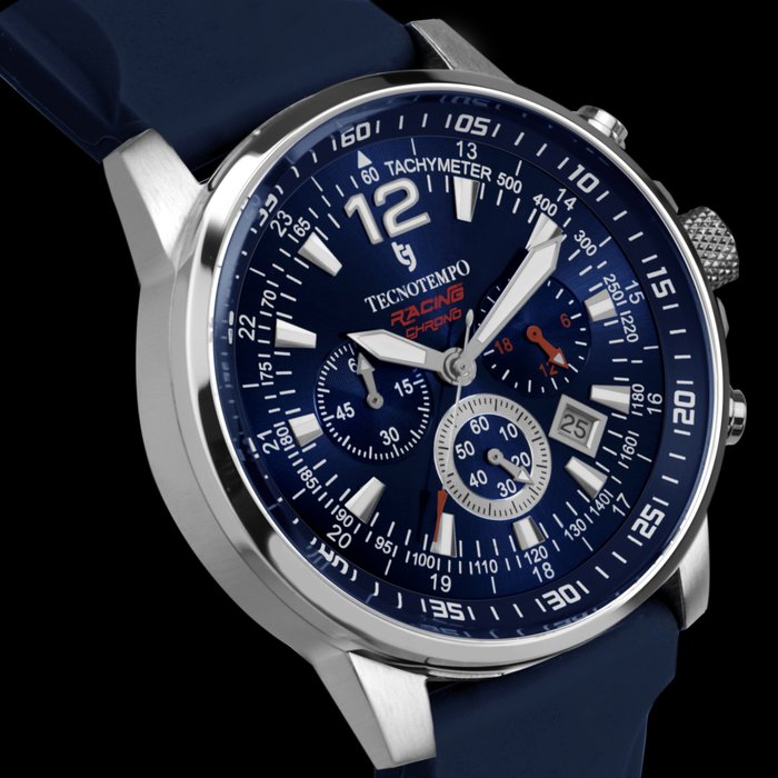 Tecnotempo - Chronograph 100M WR - "Racing Chrono" Limited Edition - - - TT100GRCBL (Blue) - Mænd - 2011-nu