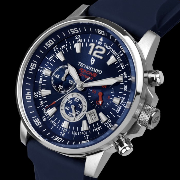 Tecnotempo - Chronograph 100M WR - "Racing Chrono" Limited Edition - - - TT100GRCBL (Blue) - Mænd - 2011-nu