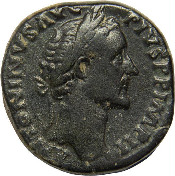 Romarriket. Antoninus Pius (138-161.. Sestertius Rome mint 157-158 a.C. TR POT XXI COS IIII Annona