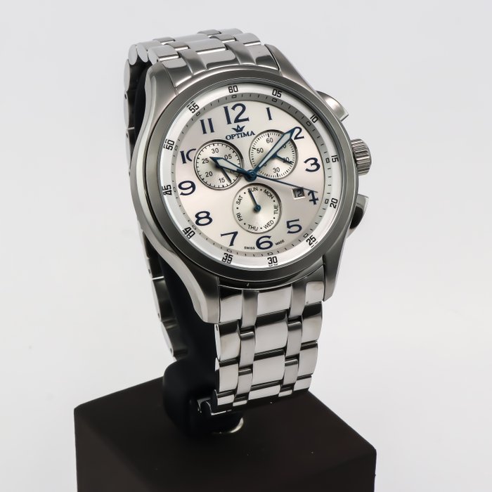 Optima - Swiss Chronograph - OSC376-SS-1 - Blue indexes - Ingen mindstepris - Mænd - 2011-nu