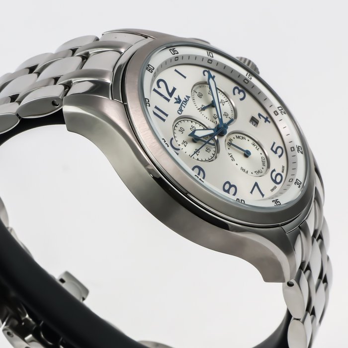 Optima - Swiss Chronograph - OSC376-SS-1 - Blue indexes - Ingen mindstepris - Mænd - 2011-nu