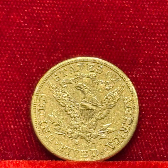 8,35 grams - Guld 900 - $5 1882 Liberty