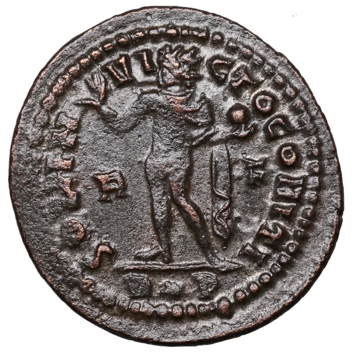 Romarriket Constantine I (AD 306-337) Follis Rom SOL hält Globus  (Ingen mindstepris)