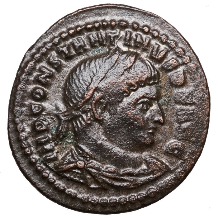 Romarriket Constantine I (AD 306-337) Follis Rom SOL hält Globus  (Ingen mindstepris)