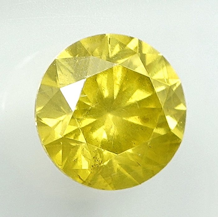 1 pcs Diamant  (Farvebehandlet)  - 1.00 ct - Fancy intense Gul - I1 - Gem Report Antwerp (GRA)