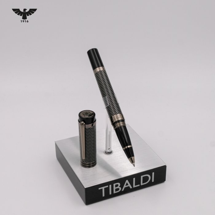 Tibaldi - New York - Black  Ruthenium + Wallet GIFT!! - Rollerpen