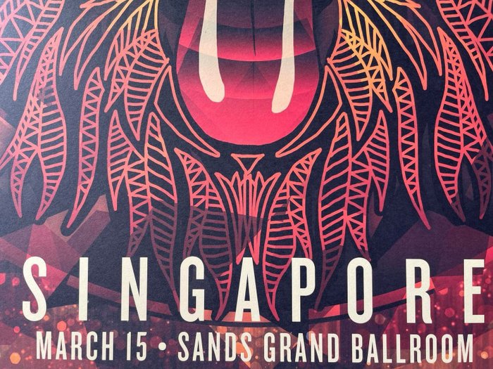 rolling stones - rolling stones singapore poster lithograph-14 on fire tour 2014