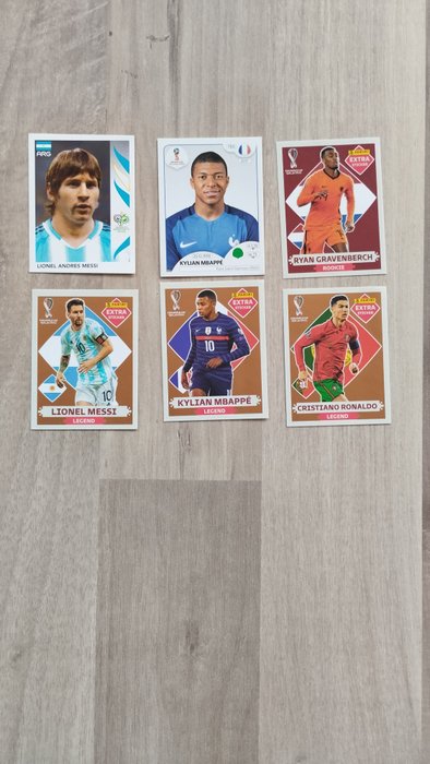 Panini - Messi/Ronaldo/Mbappé WC 2006 to 2022 - 6 stickers - 1 Mixed collection