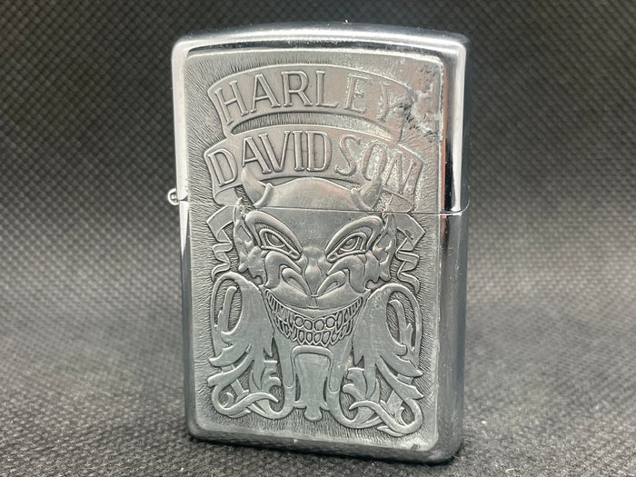 Zippo - Zippo Harley Davidson Devil Chrome - Lighter - Messing, Chrome -