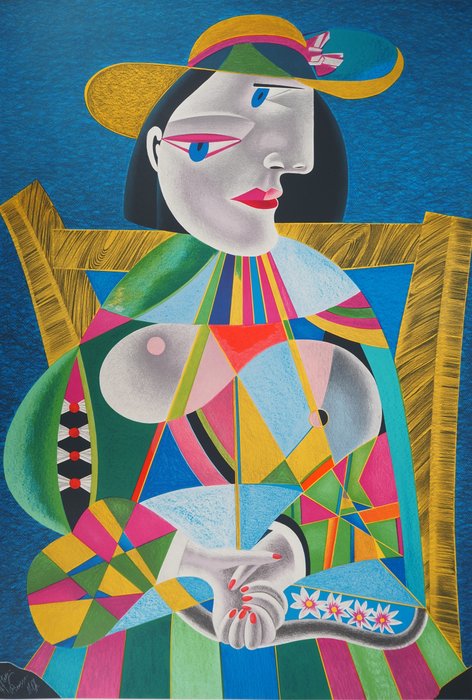 Mikhail Chemiakin (1943) - Hommage à Picasso : Femme au chapeau