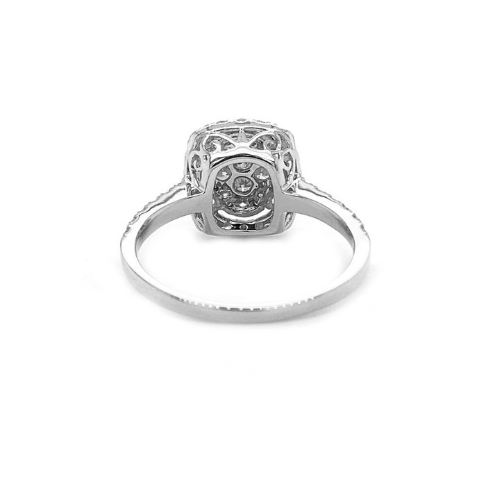 Ring - 14 karat Hvidguld -  0.66ct. tw. Diamant (Natur)