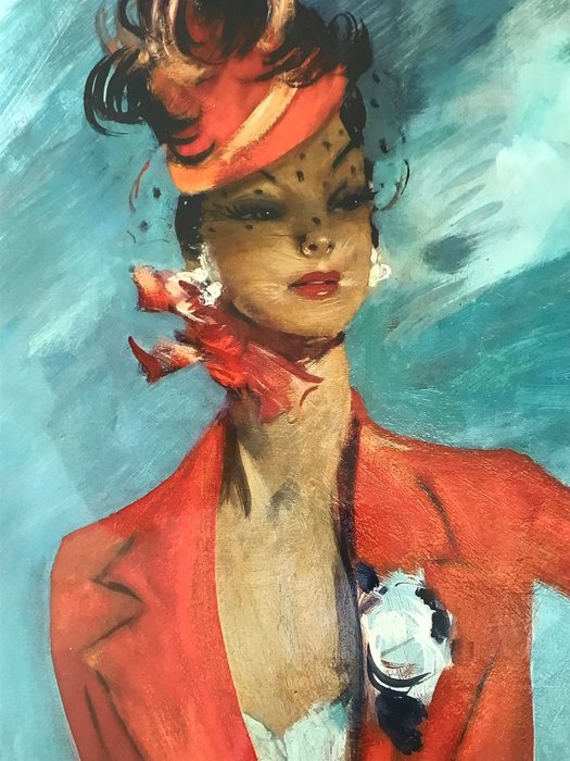 Jean Gabriel Domergue originale - Galerie du Carlton La Croisette-Cannes - 1950‹erne