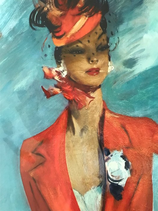 Jean Gabriel Domergue originale - Galerie du Carlton La Croisette-Cannes - 1950‹erne