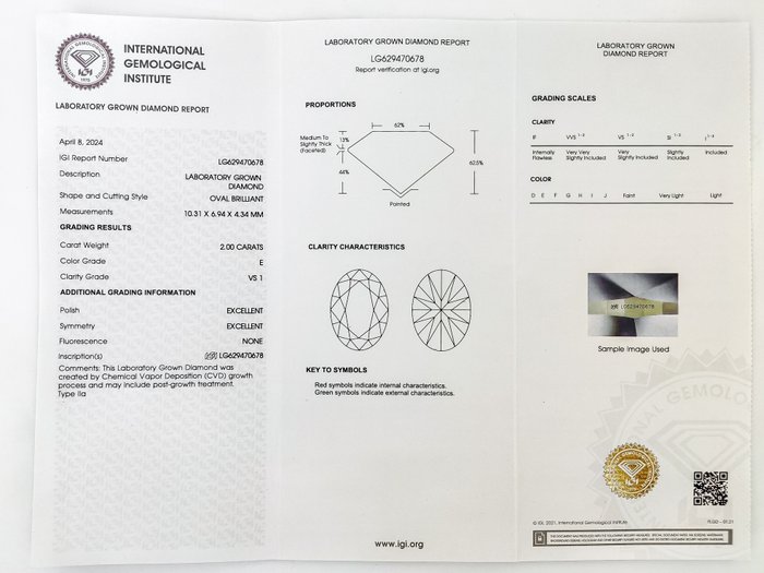 Ingen mindstepris - Øreringe - 14 karat Gulguld -  4.00ct. tw. Diamant (Laboratoriedyrket)