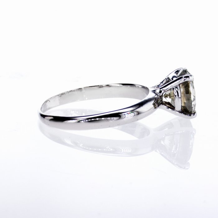 Ingen mindstepris - Forlovelsesring - 14 karat Hvidguld -  2.02ct. tw. Diamant (Naturfarvet)