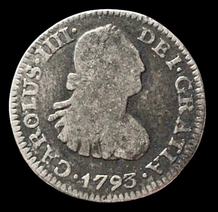 Spanien. Carlos IV (1788-1808). Medio Real - 1793 FM - México - (R637)  (Ingen mindstepris)