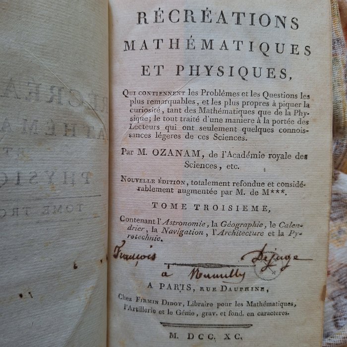 Ozanam - Récréation Mathématiques et Phisiques - 1790