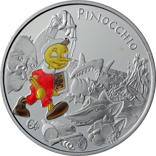 Frankrig. 1 1/2 Euro 2002  "Pinocchio"  Colorized with BOX and COA  (Ingen mindstepris)