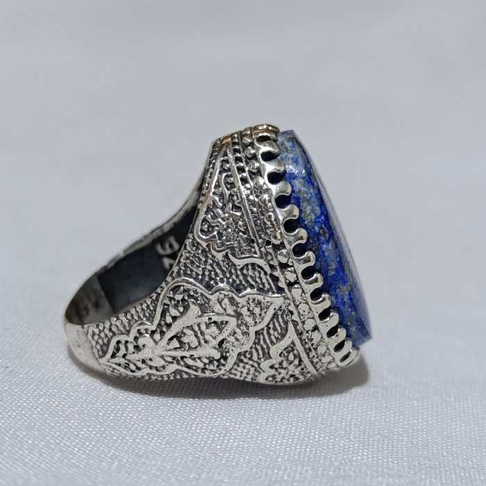 Lapis lazuli - Sølv - Ring - antik sølvring