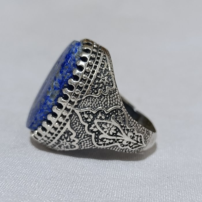 Lapis lazuli - Sølv - Ring - antik sølvring