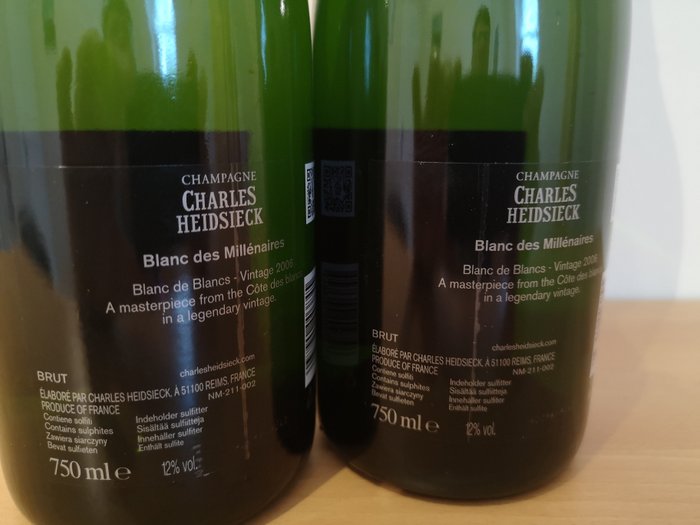 2006 Charles Heidsieck, Charles Heidsieck, Blanc de Millenaires - Champagne Blanc de Blancs - 2 Flasker (0,75 L)