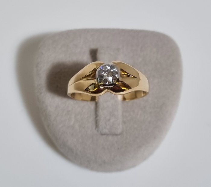 Ring - 18 kraat Gulguld Diamant (Natur)