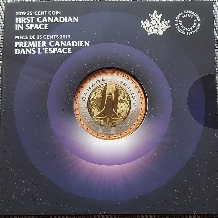 Canada 25 Cents 2019 "First Canadian in Space" ; folder  (Ingen mindstepris)