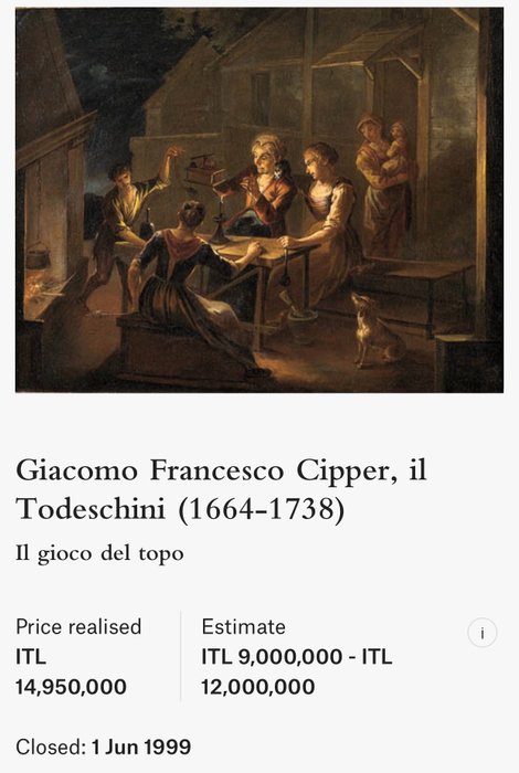 Giacomo Francesco Cipper detto Il Todeschini (1664-1738) - Il Gioco del topo