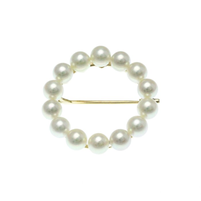 Mikimoto - Broche - 14 karat Gulguld