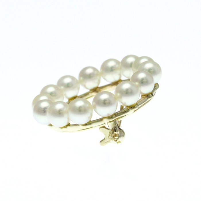 Mikimoto - Broche - 14 karat Gulguld