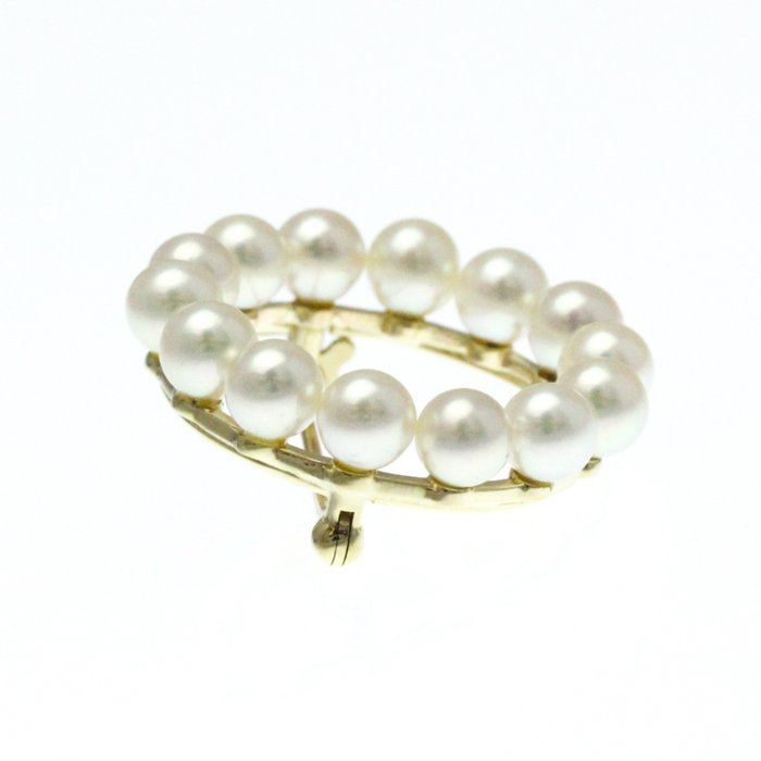 Mikimoto - Broche - 14 karat Gulguld