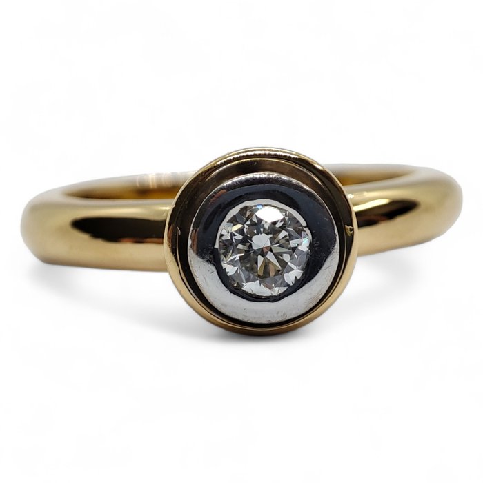 Ring - 18 kraat Gulguld Diamant (Natur)