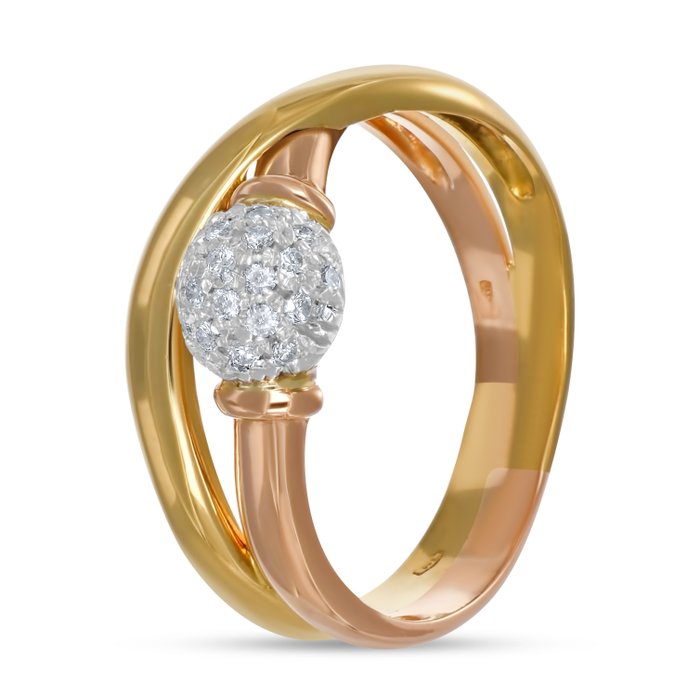 Ring - 18 kraat Hvidguld -  0.22ct. tw. Diamant (Natur)