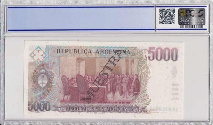 Argentina. - 5000 Pesos - ND (1984-85) - Specimen - Pick 318s