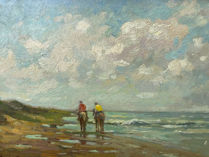 Louis De Saeger (1908-1999) - Te paard op het strand