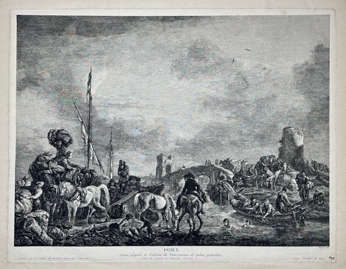 Jean Moyreau (1733–1762) - Port / Oeuvres de Wouvermans Gravées d'après ses meilleurs Tableaux